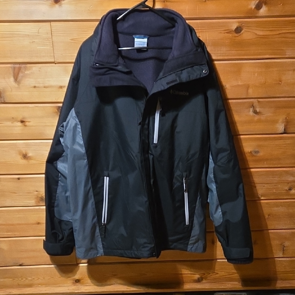 Columbia Black Interchange Ski Heavy Duty Winter Coat Jacket XL